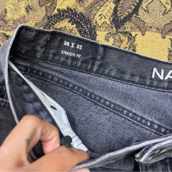 Vtg Y2K Nautica Jeans Mens Size 36x32 Baggy Black Skater Hip‎ Hop Actual - Picture 5 of 11